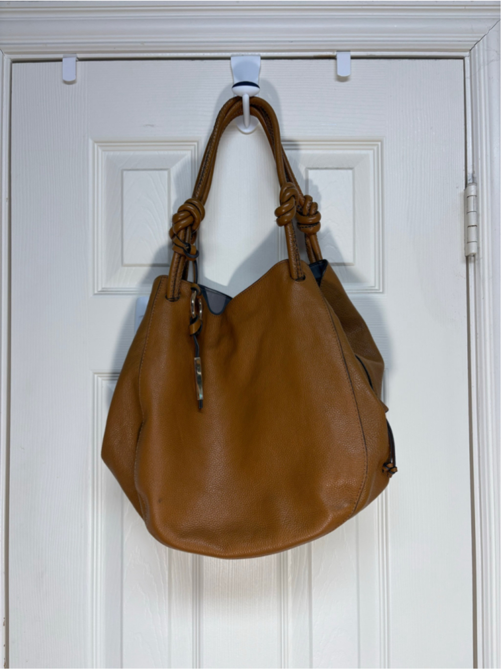 Vince Camuto Aaron Hobo shoulder bag genuine leather purse rustic oak excellent